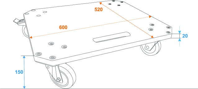 Hjulskiva MDF 4x Hjul (2 m. Broms)