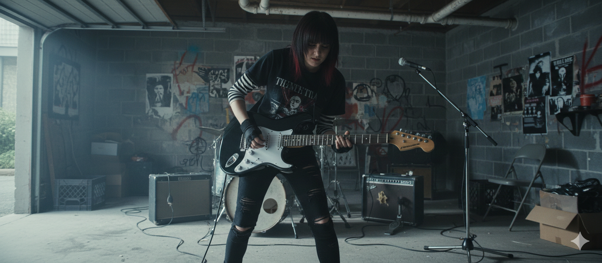 Grooveland ST El-gitarr (Svart)