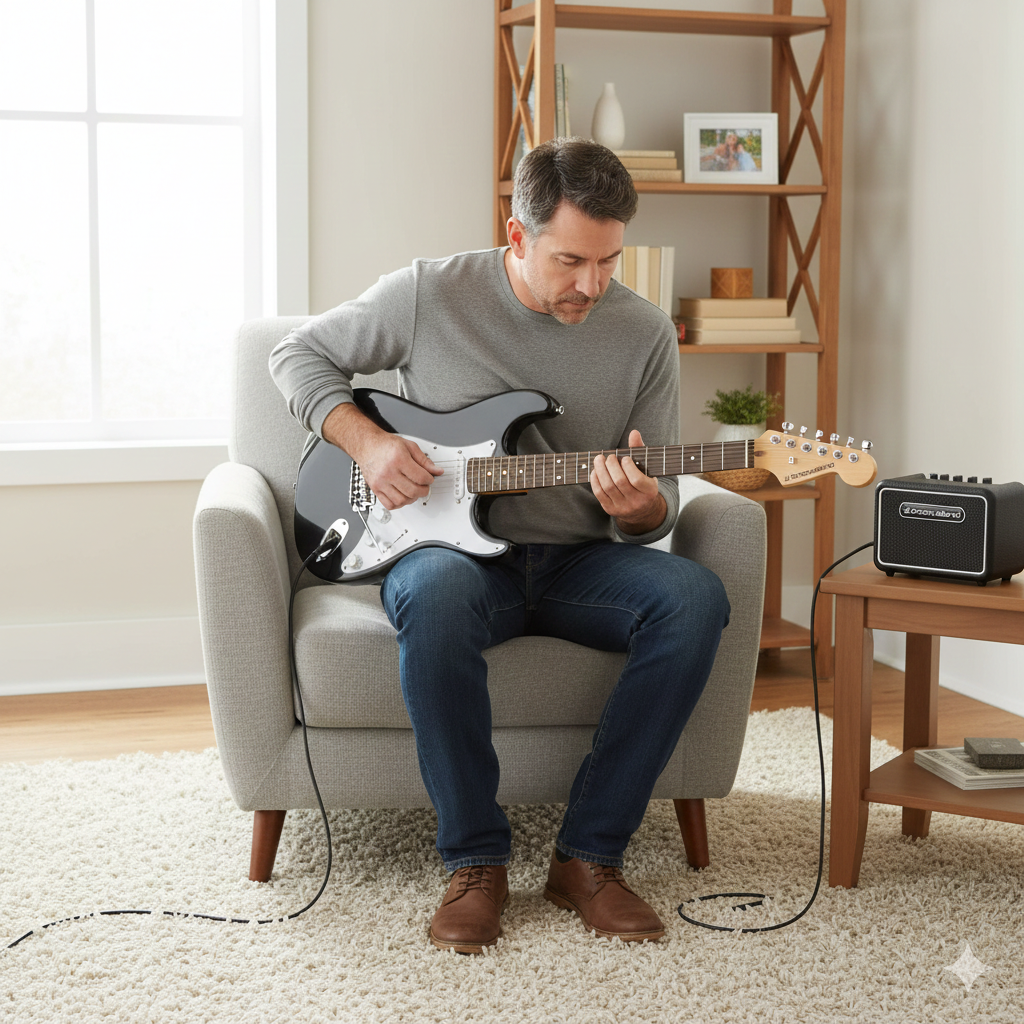 Grooveland ST El-gitarr (Svart)