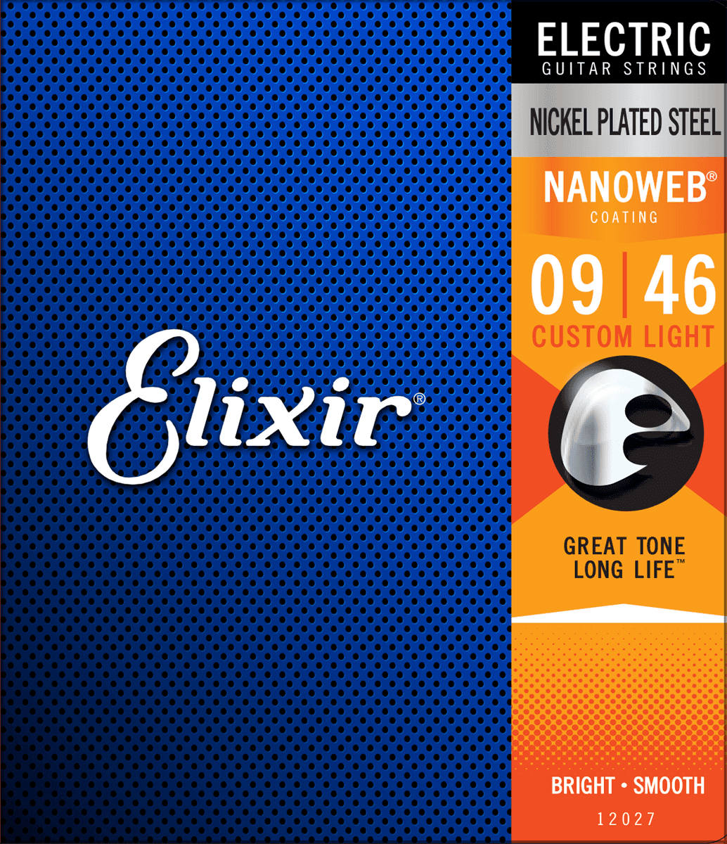 Elixir Nanoweb Guitar Strings (Custom Light, 09-46)