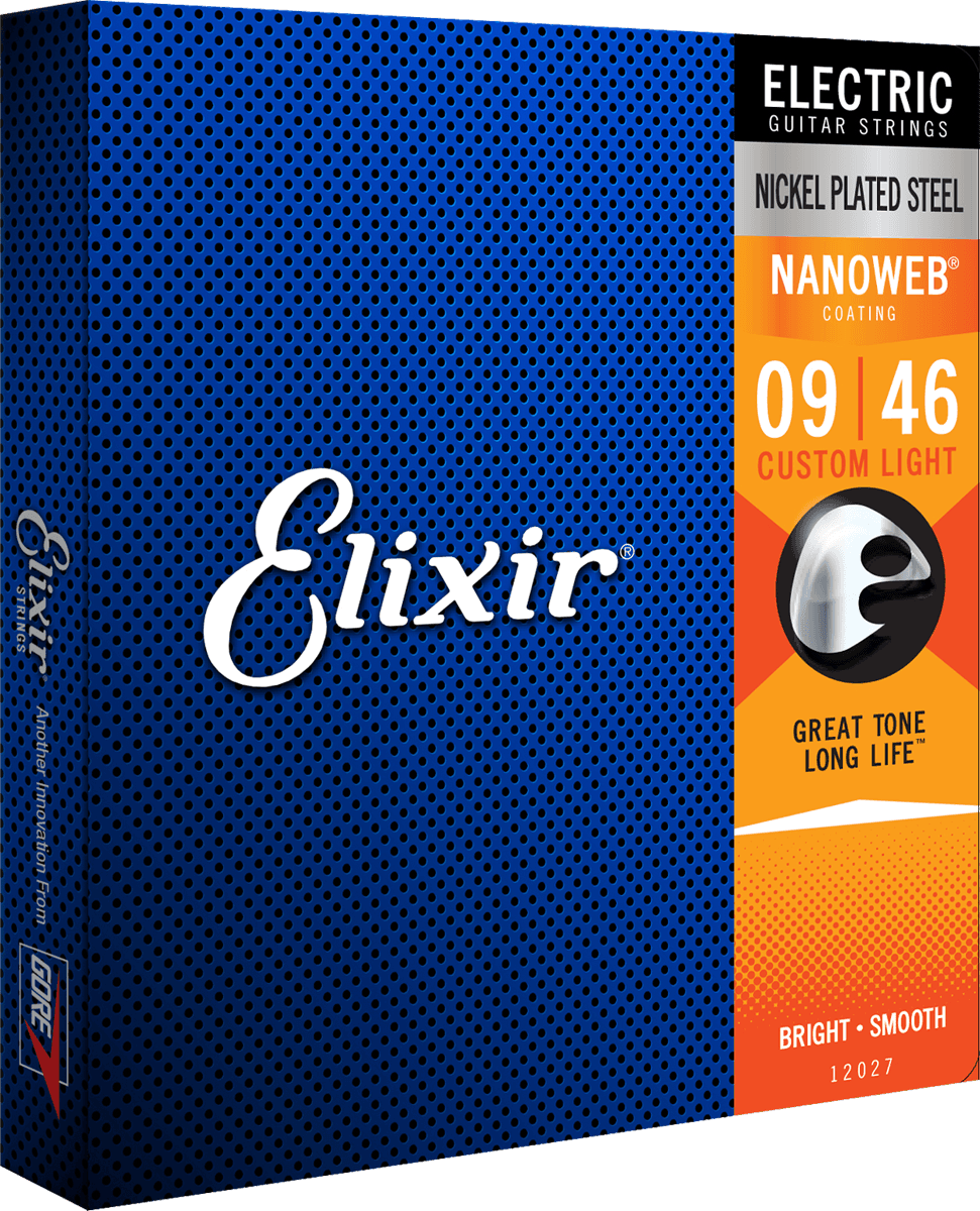 Elixir Nanoweb Guitar Strings (Custom Light, 09-46)