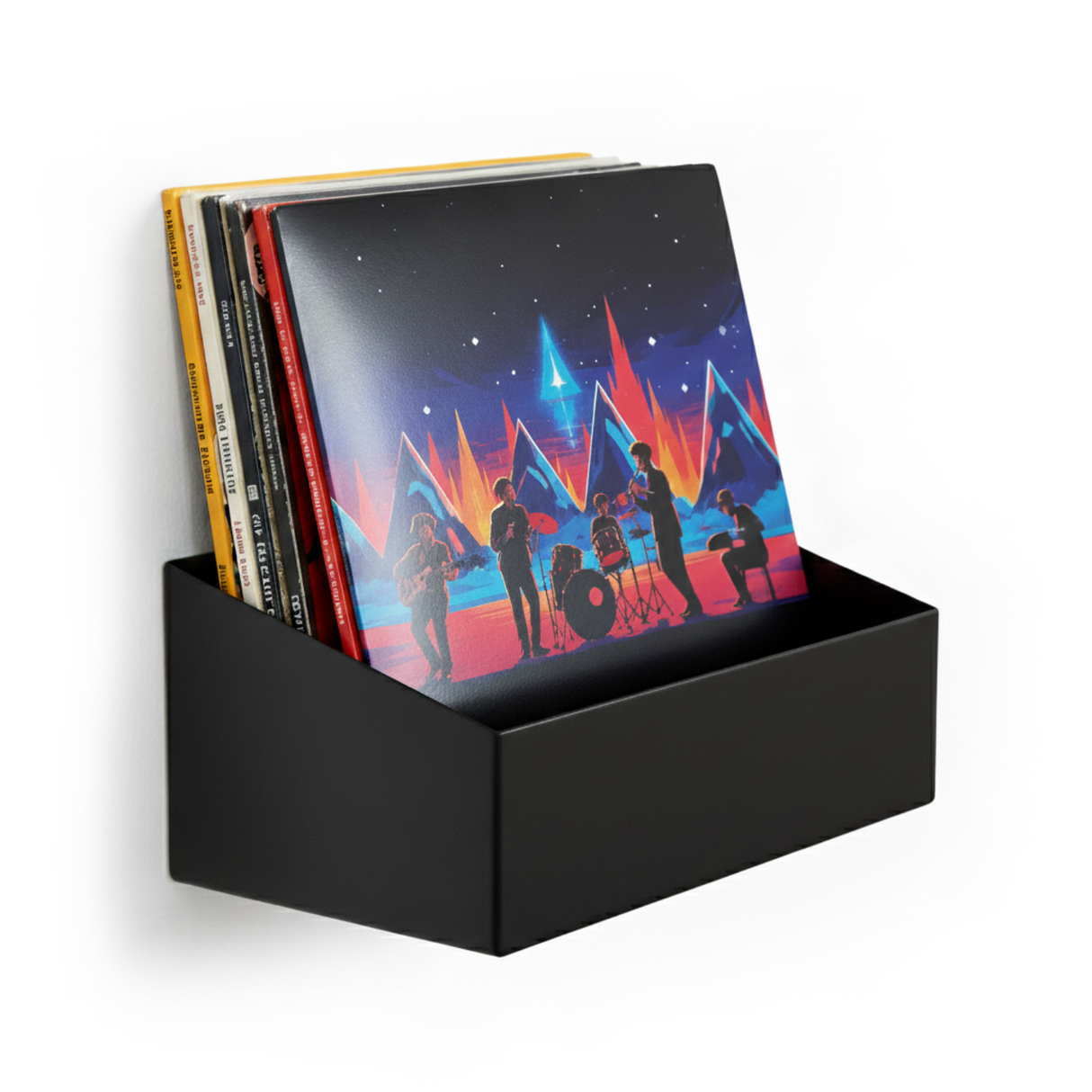 Studio 57 Vinyl Vägghylla Stor (svart)