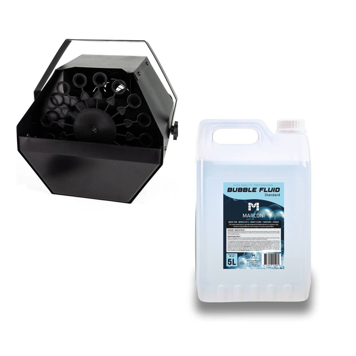 Marconi Batteridriven Såpbubbelmaskin (Svart) + Såpbubbelvätska