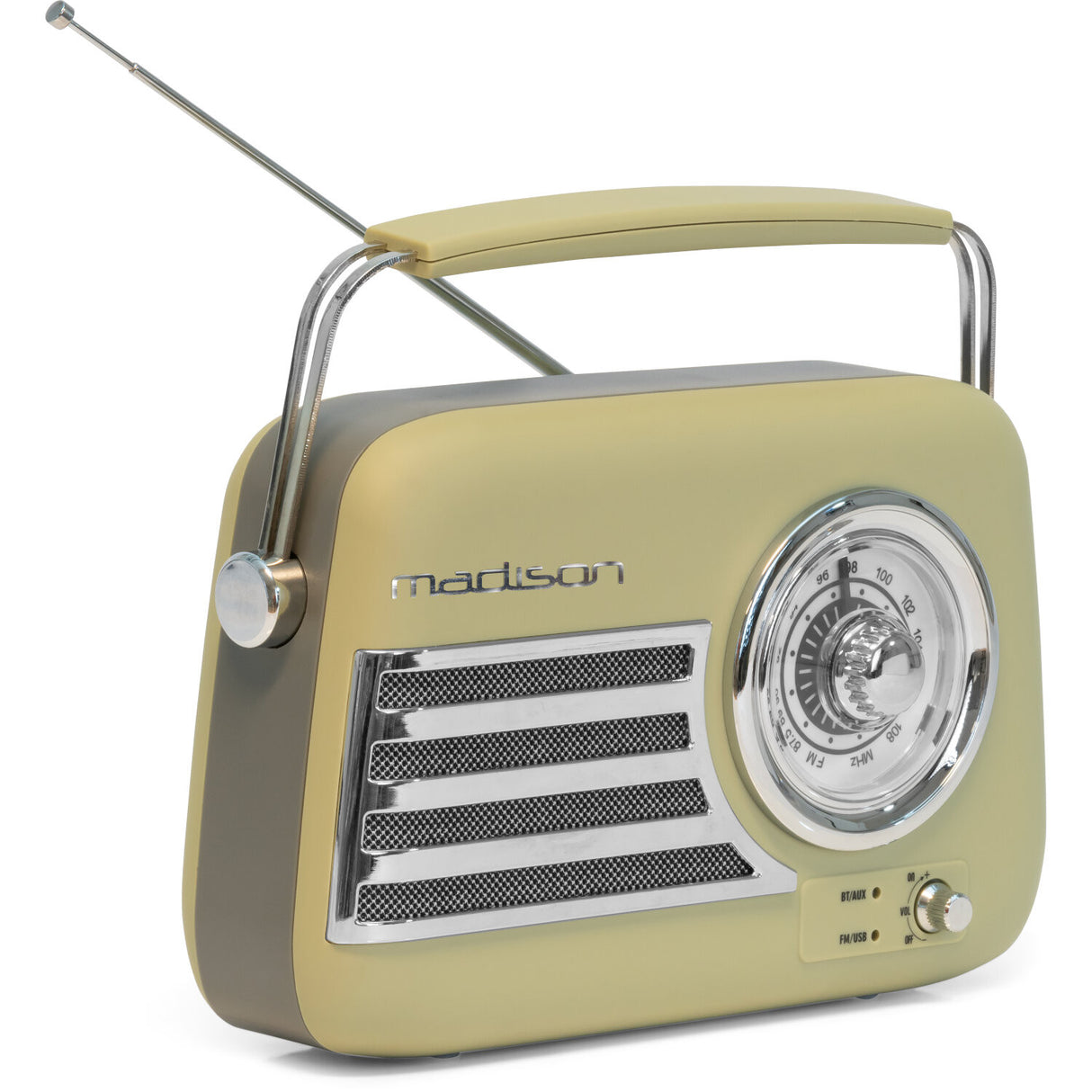 Madison Retro Radio med Bluetooth och FM (Matte Olive Green)