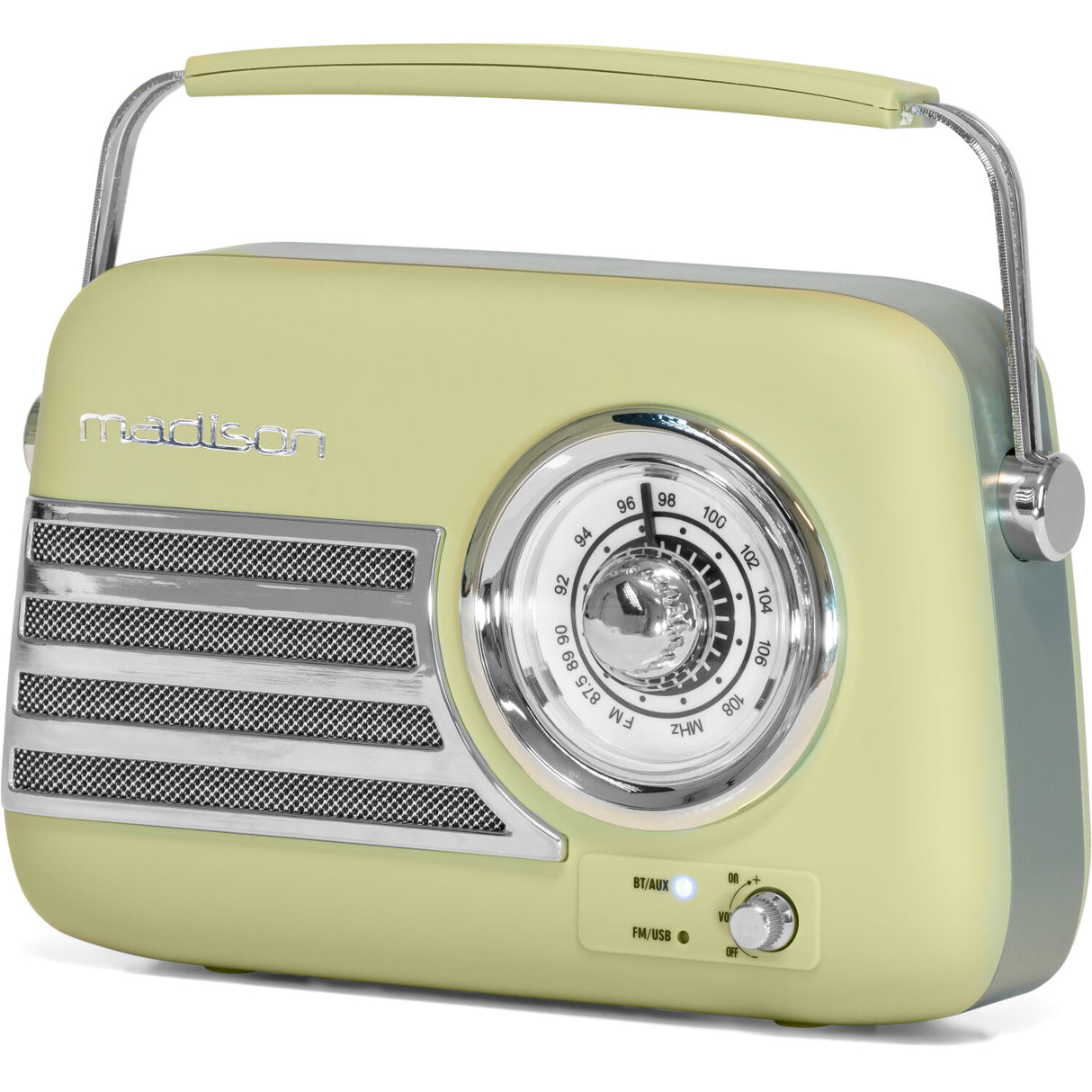 Madison Retro Radio med Bluetooth och FM (Matte Olive Green)