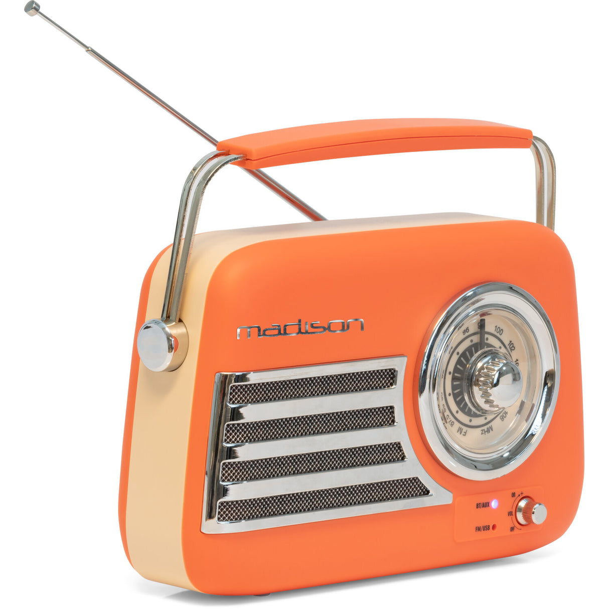 Madison Retro Radio med Bluetooth och FM (Matt Orange)