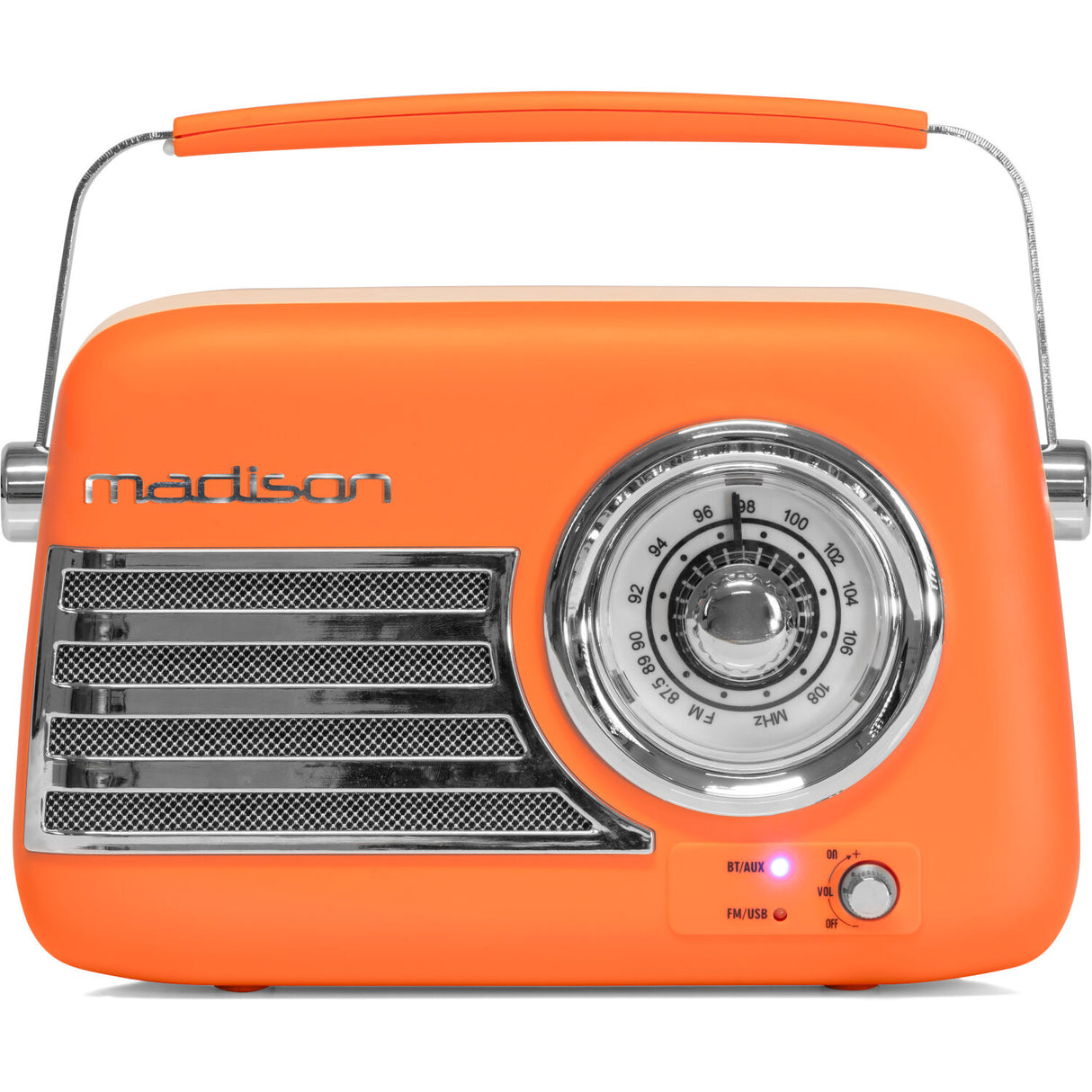 Madison Retro Radio med Bluetooth och FM (Matt Orange)