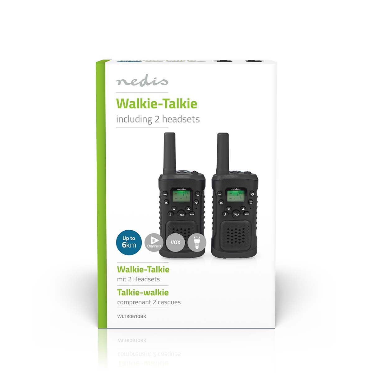Nedis Walkie Talkie Set med headset (upp till 6 km)