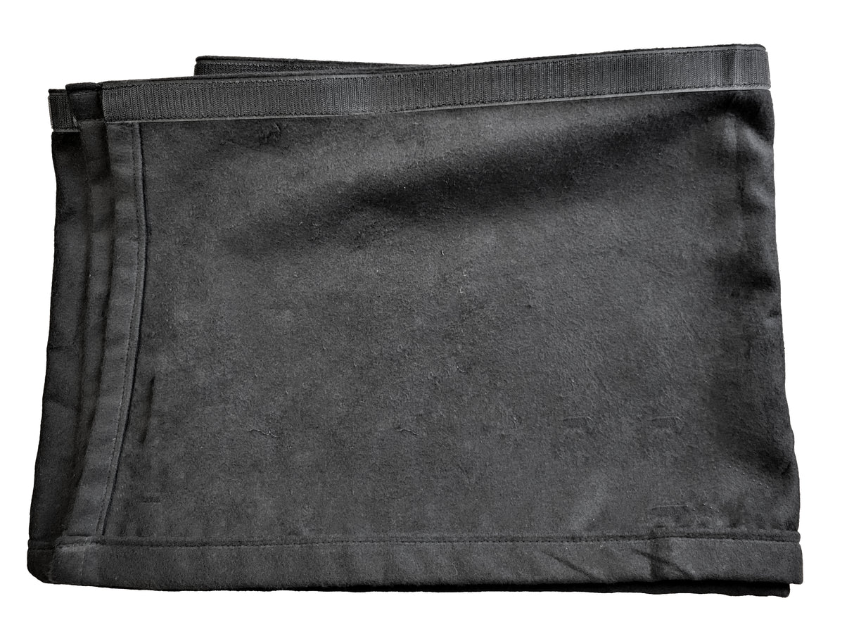 Molton med kardborreband (10m x 20cm, Svart)