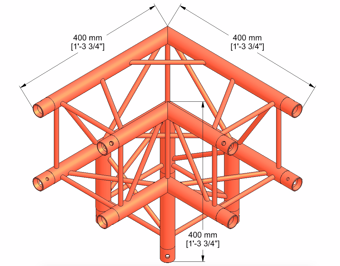Milos QTM quatro 3-vägs 90° hörn