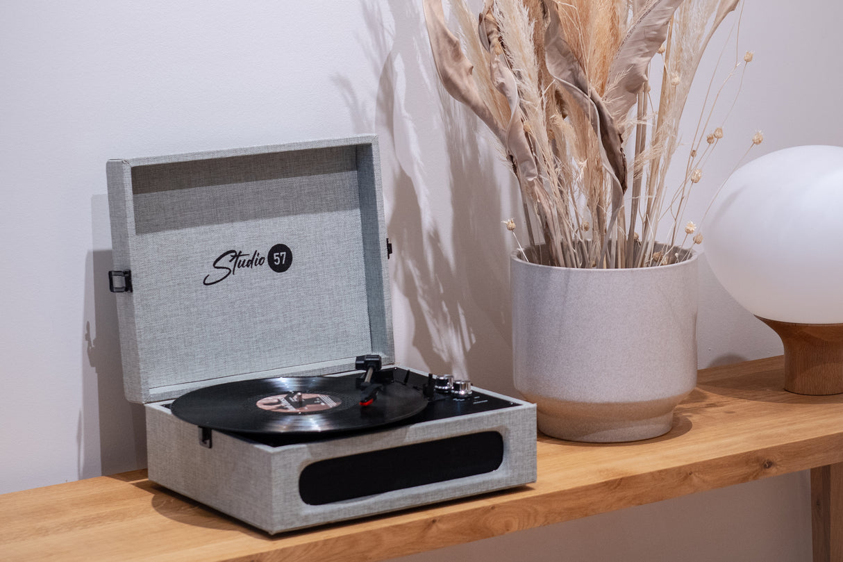 Studio 57 Groovy skivspelare (grå)