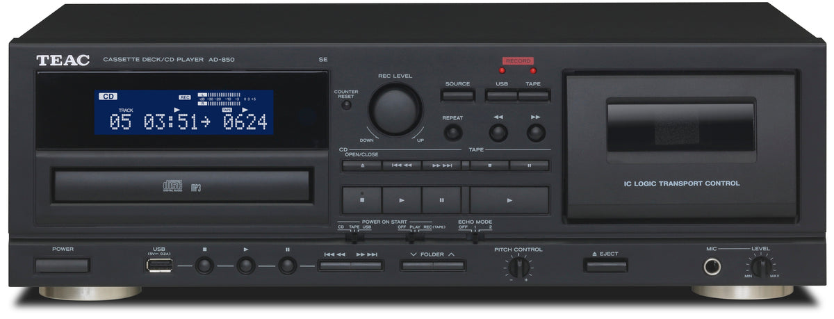 TEAC AD-850-SE CD- och kassettspelare med USB (svart)