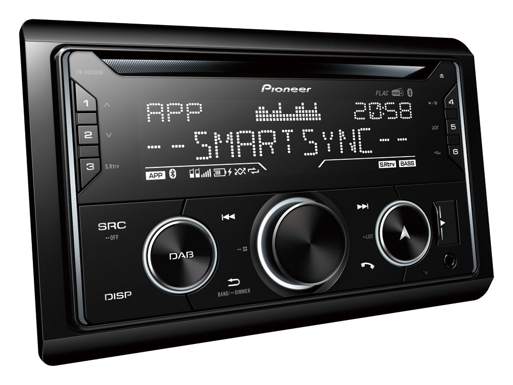 Pioneer FH-S820DAB 2-DIN bilstereo med DAB och Bluetooth