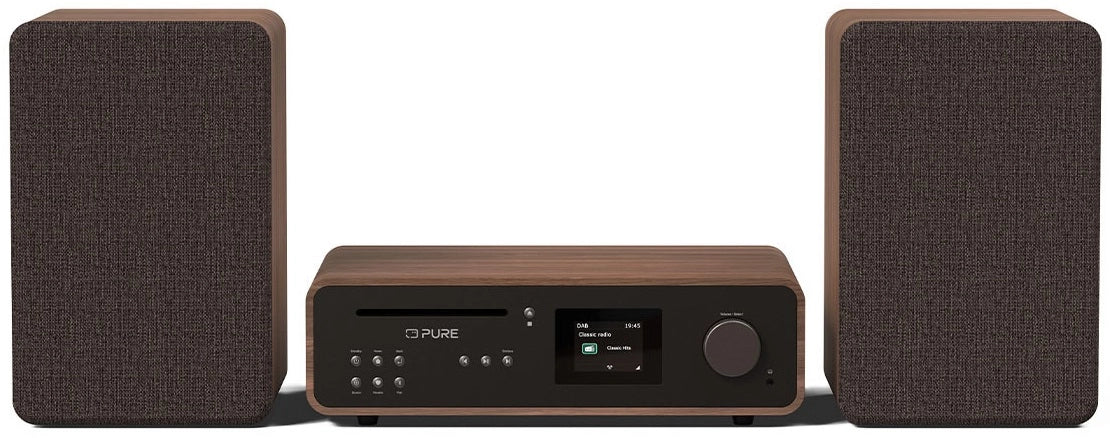 Pure Classic Stereo Hi-Fi-system – DAB+, CD, Bluetooth, 100W, valnöt