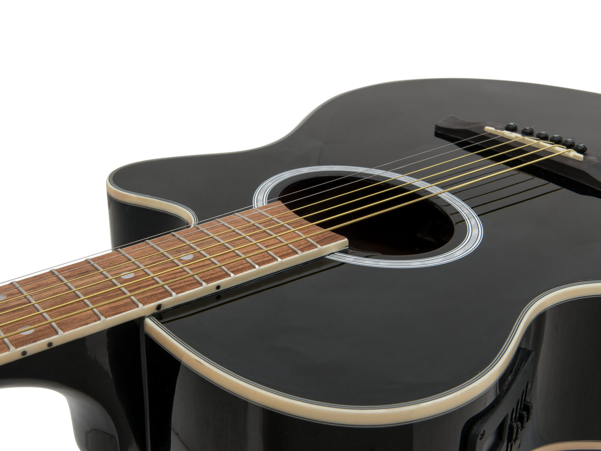 DiMavery AW-400 Western Gitarr - Sort