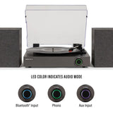 Crosley Zane skivspelare med högtalare, svart