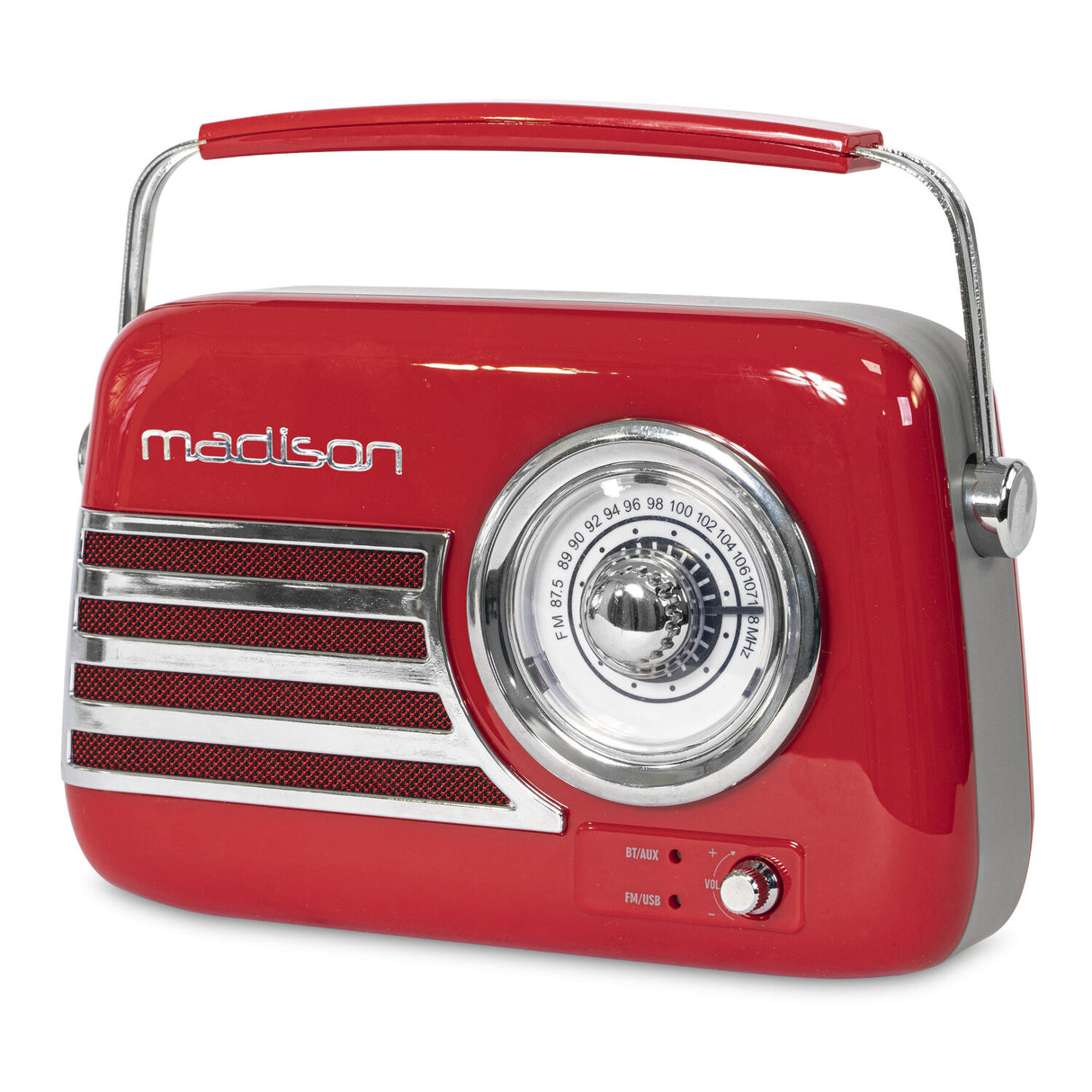 Madison Retro Radio med Bluetooth och FM (röd)