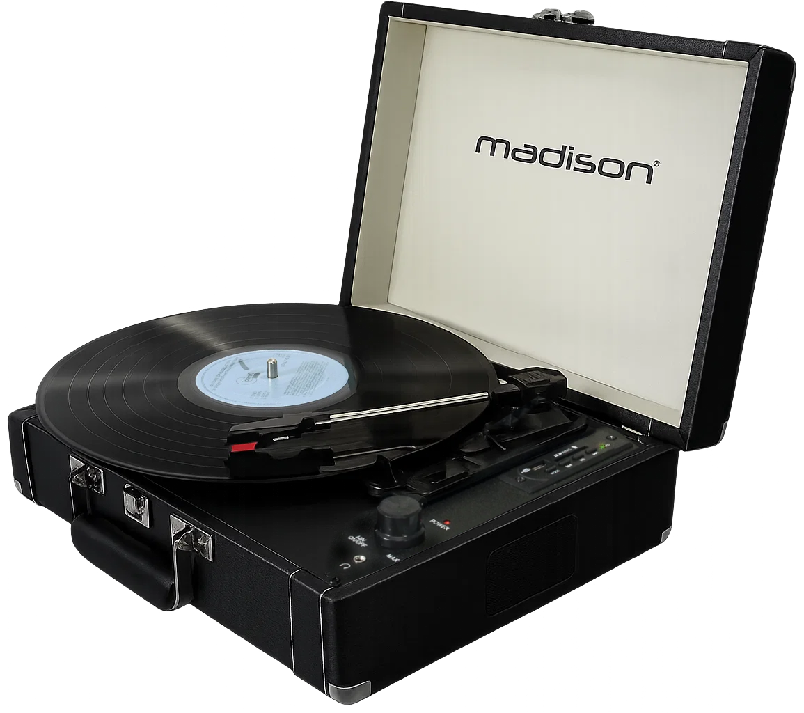Madison Vintage Skivspelare m. Bluetooth (Svart)