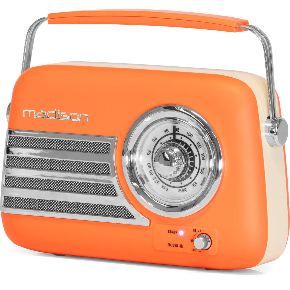 Madison Retro Radio med Bluetooth och FM (Matt Orange)