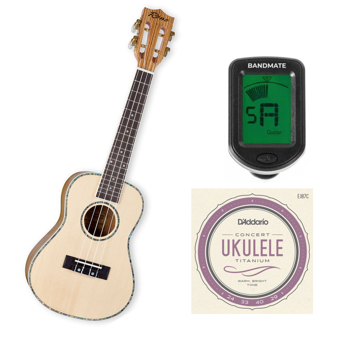 Reno RU320 Grand Concert Ukulele (Natural) Starter Pack