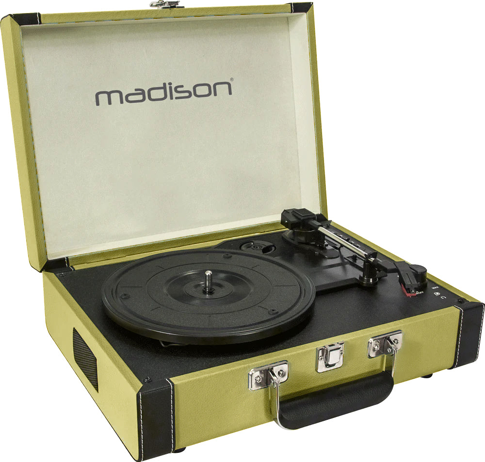 Madison Vintage Skivspelare med Bluetooth (Grön)