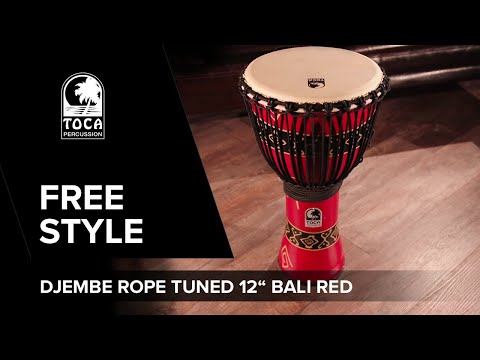Toca Djembe Freestyle Rope Tuned - Bali Red (SFDJ-12RP)