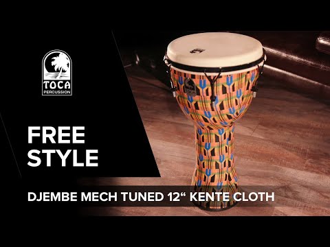 Toca Djembe Freestyle mekaniskt stämd - Kente-tyg (SFDMX-12K)