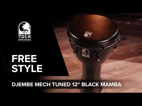 Toca Djembe Freestyle mekaniskt stämd - svart mamba (SFDMX-12BM)